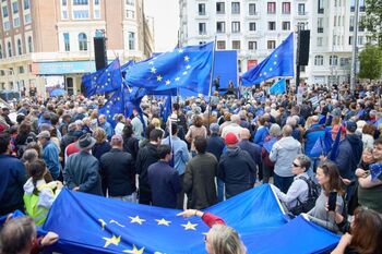 Una concentración reivindica en Madrid los valores europeos