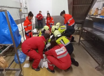 Herido un trabajador de 39 años en una empresa en Lerín